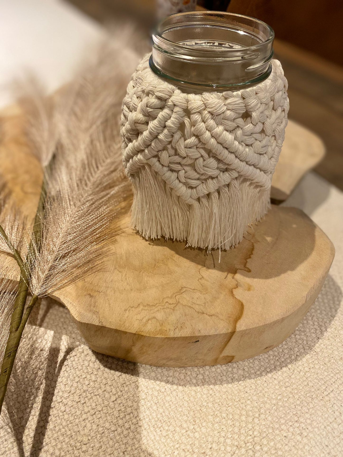 Macrame Mason Jar Tealight Holder