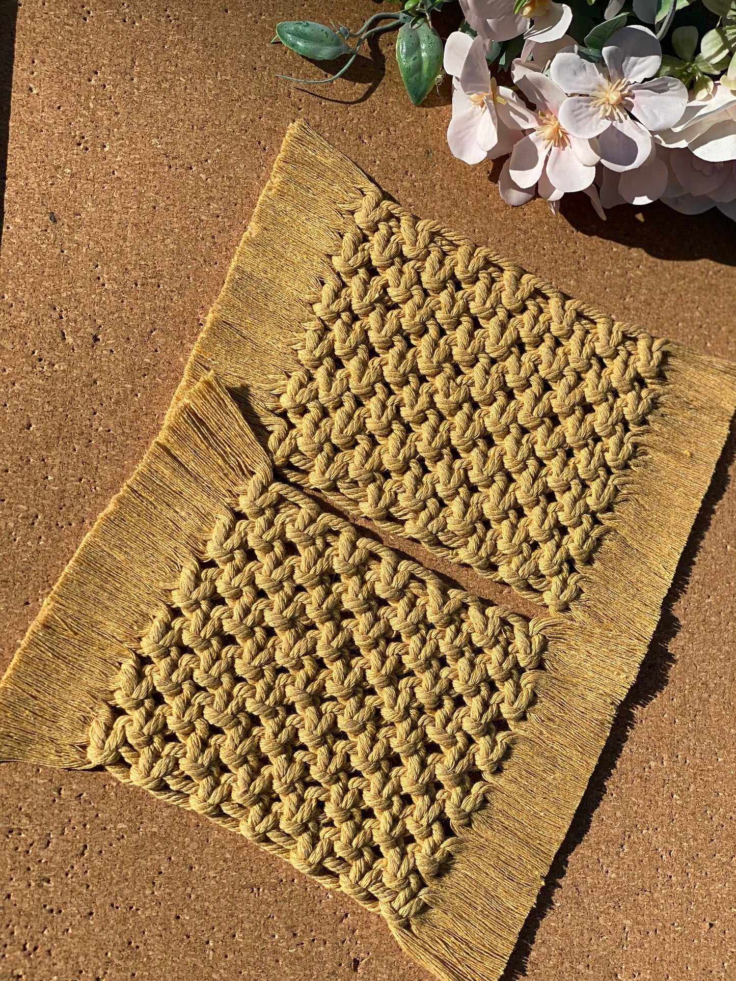 Macrame Rectangular Coasters Sets of 2