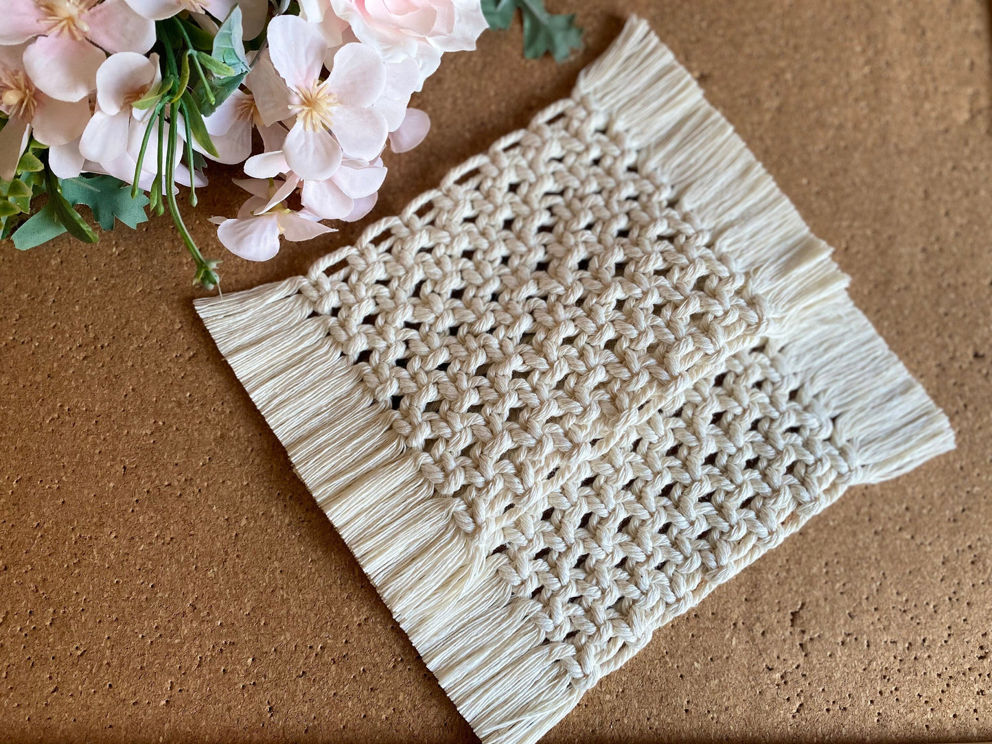 Macrame Rectangular Coasters Sets of 2