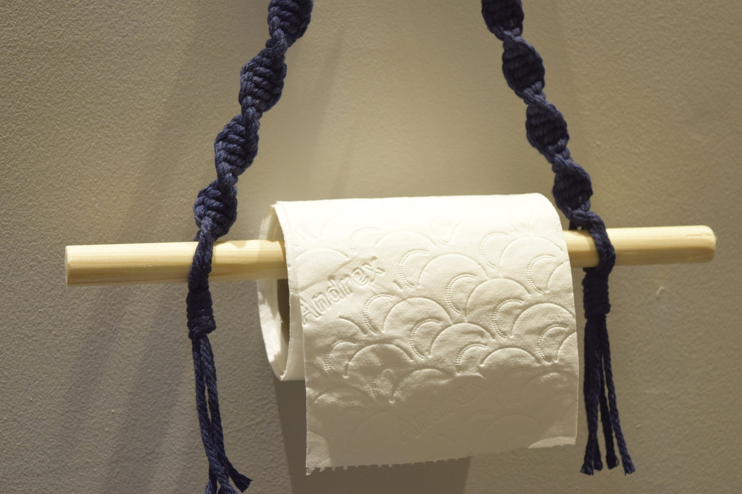 Decorative Indigo Blue Toilet Roll Holder Wall Mounted