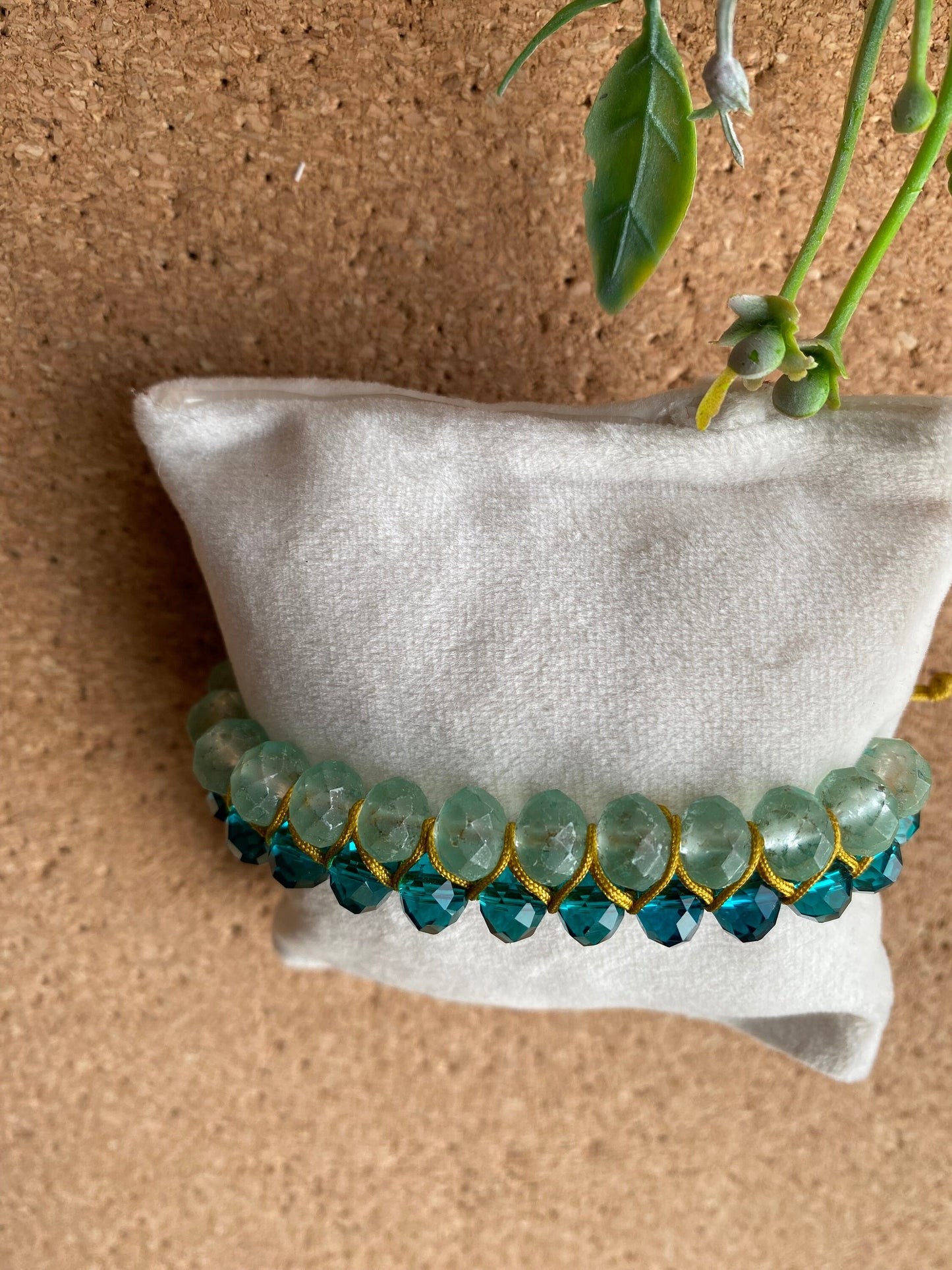 Turquoise Gemstone String Bracelet, Slider Adjustable Bracelet, Work bestie gift, Farewell Gift, Bohemian Jewellery, Flower Girl Trinket