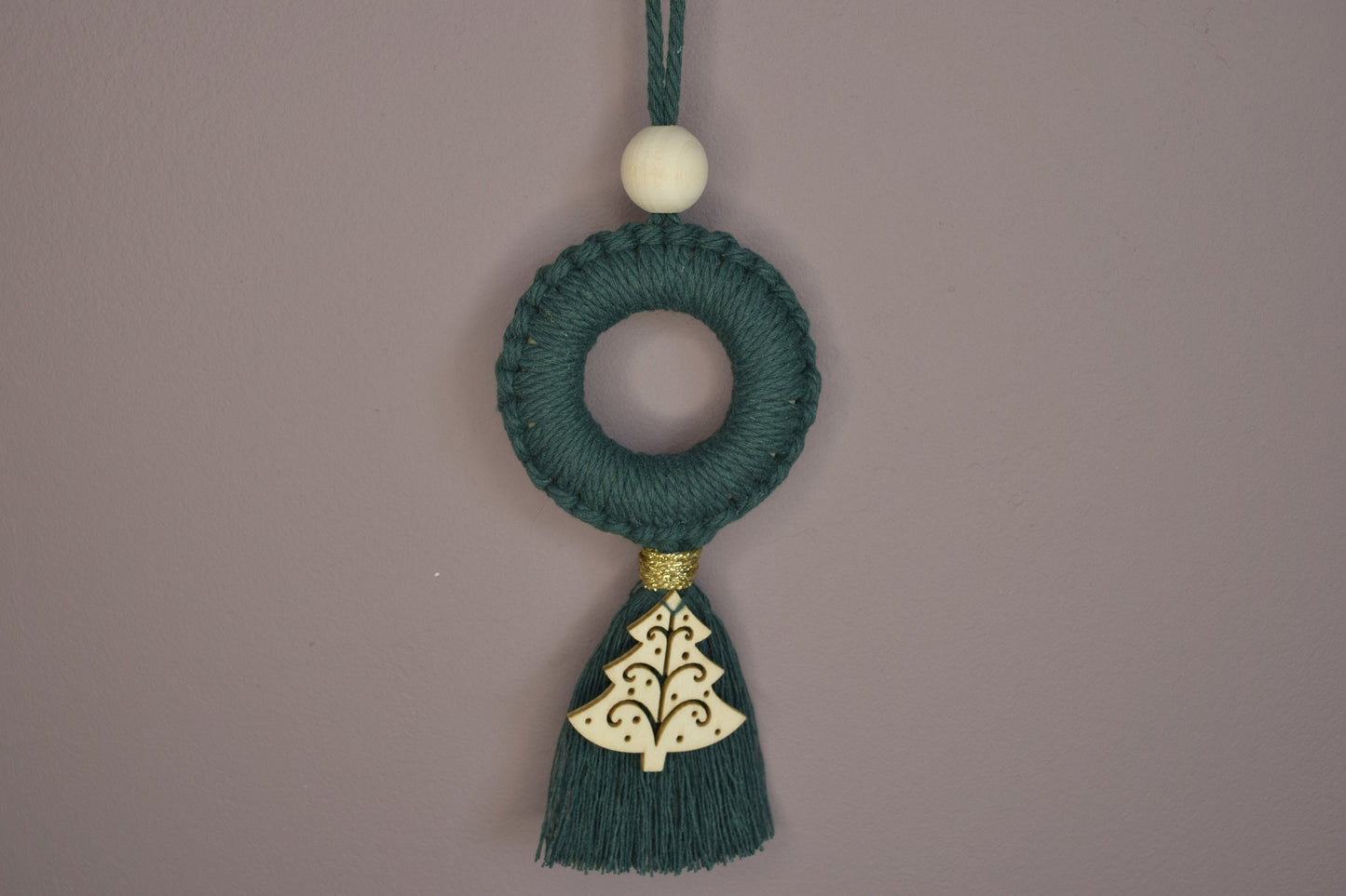 Mini Macrame Christmas Tree Ornaments