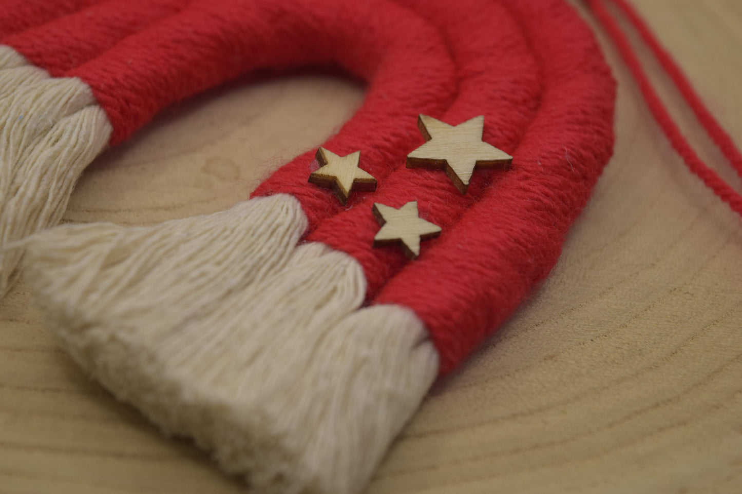 Red Macrame Christmas Tree Ornaments