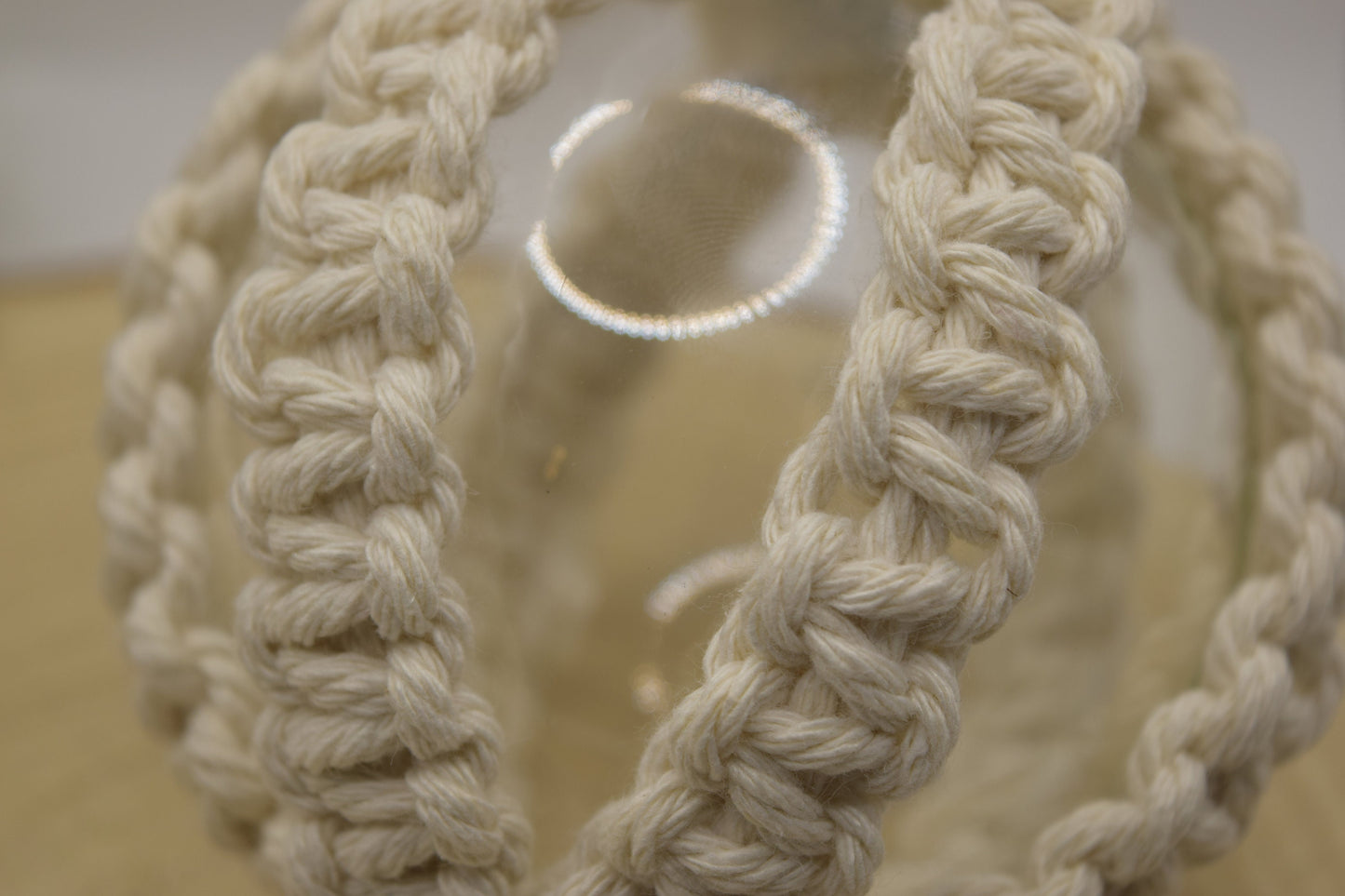 Macrame Christmas Tree Glass Baubles Ornaments