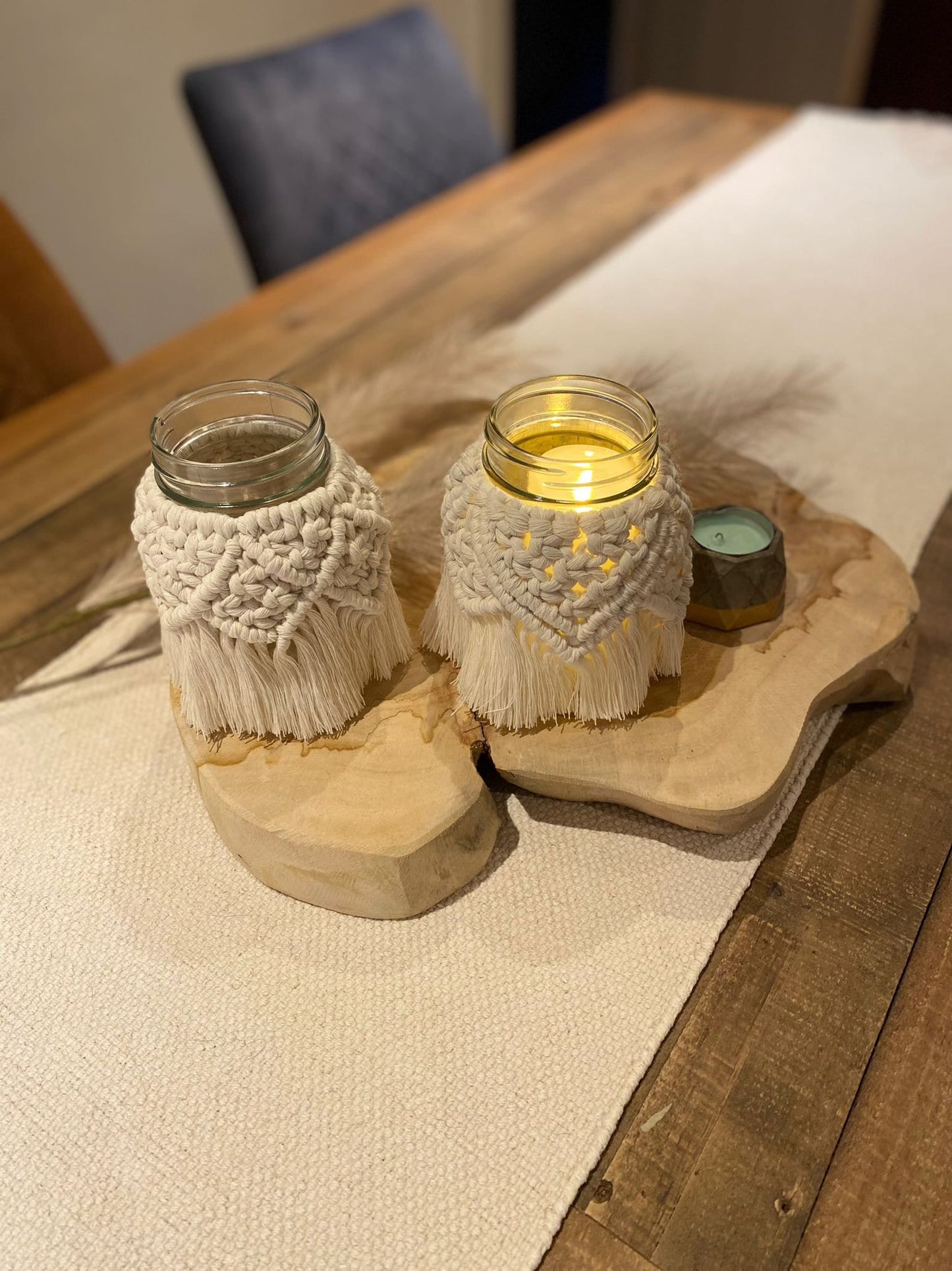 Macrame Mason Jar Tealight Holder
