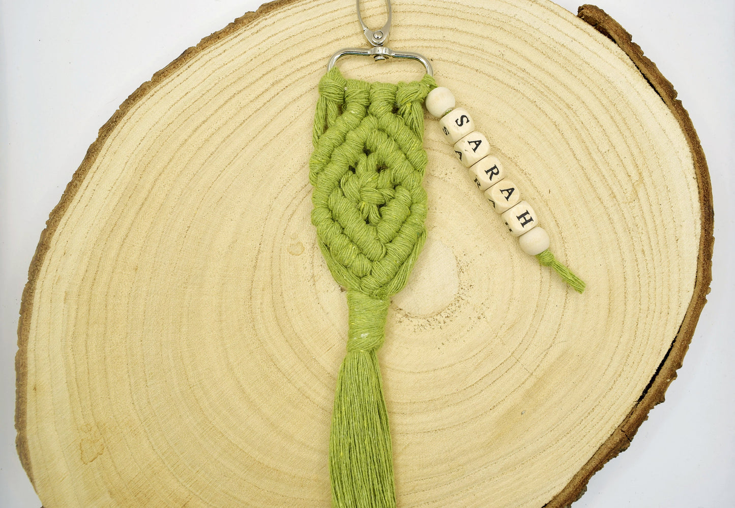 Personalised Macrame Keyring, New Home Keyring, Cute Handmade Name Keychain, Customised Gift for Women, Handbag Charms, Hen Party Favours