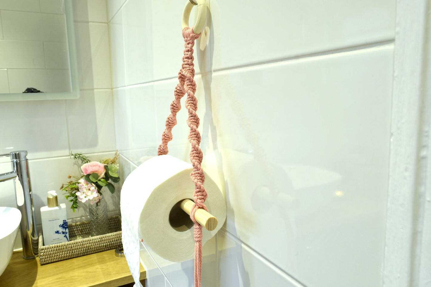 Pink Toilet Roll Holder Wall Mounted