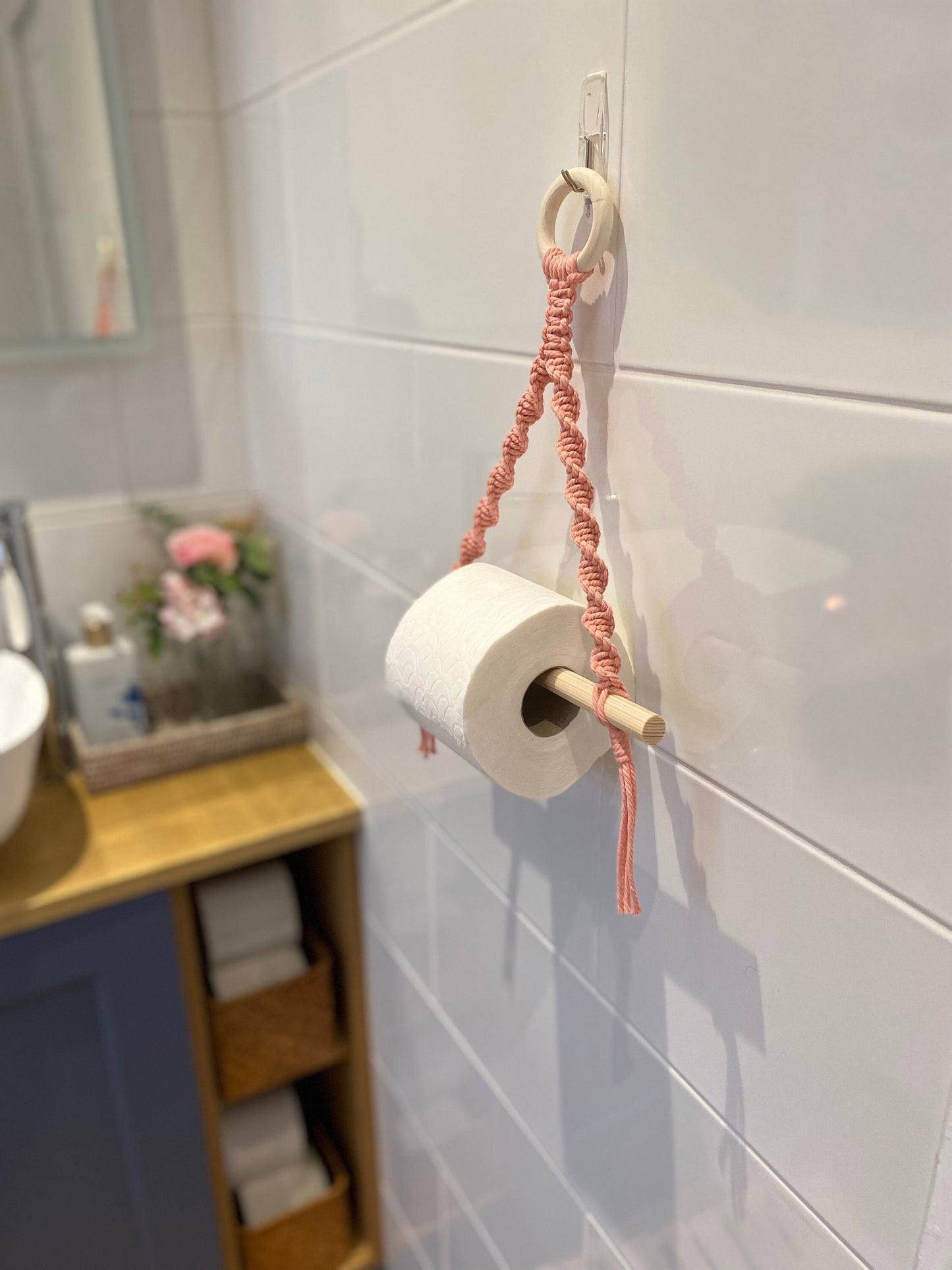 Pink Toilet Roll Holder Wall Mounted