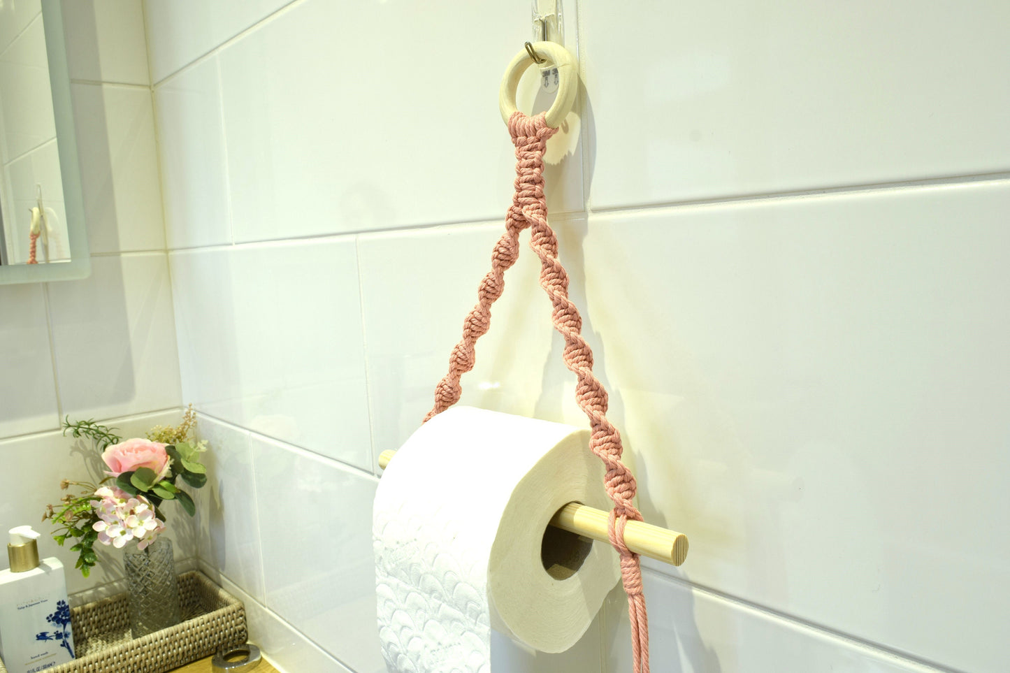 Pink Toilet Roll Holder Wall Mounted
