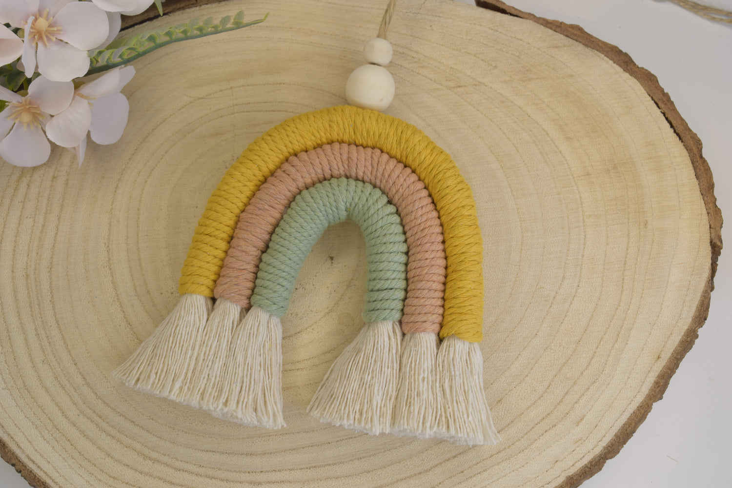 Pastel Macrame Rainbow Nursery Room Decor