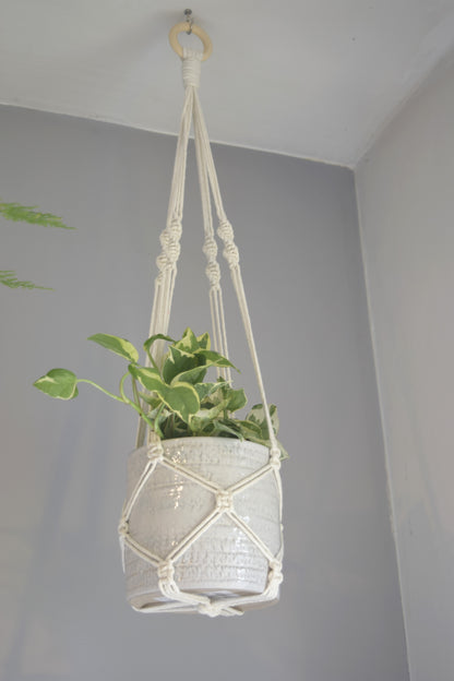 Indoor Macrame Plant Hanger with No Tassel