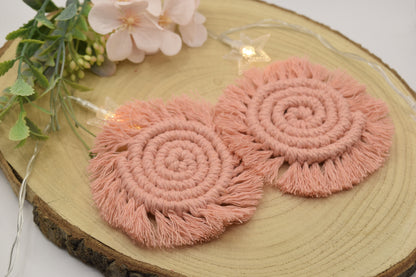 Macrame Car Coasters Set of 2