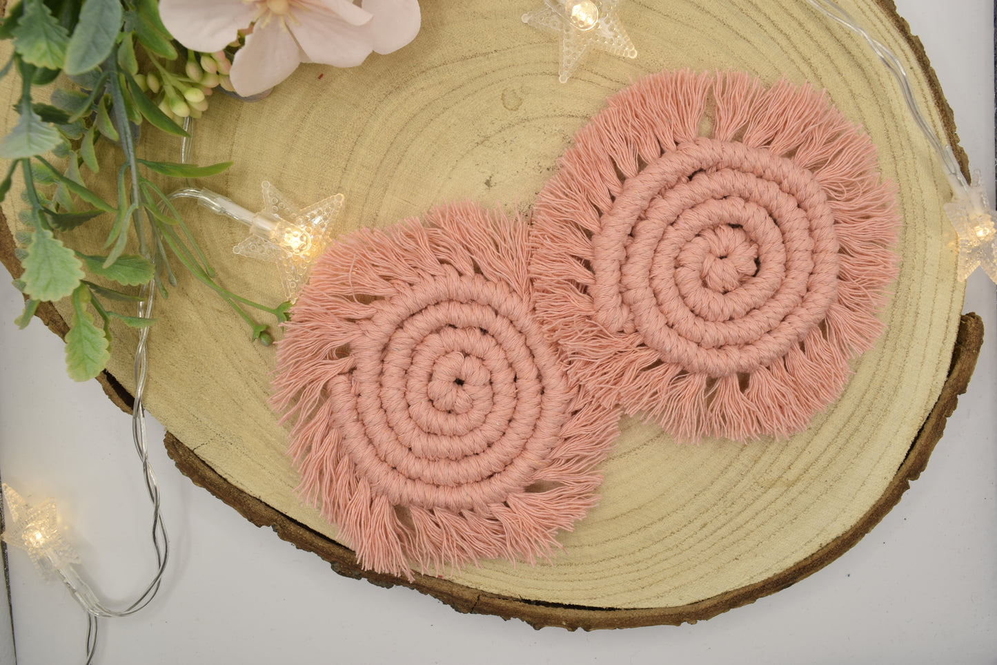 Macrame Car Coasters Set of 2