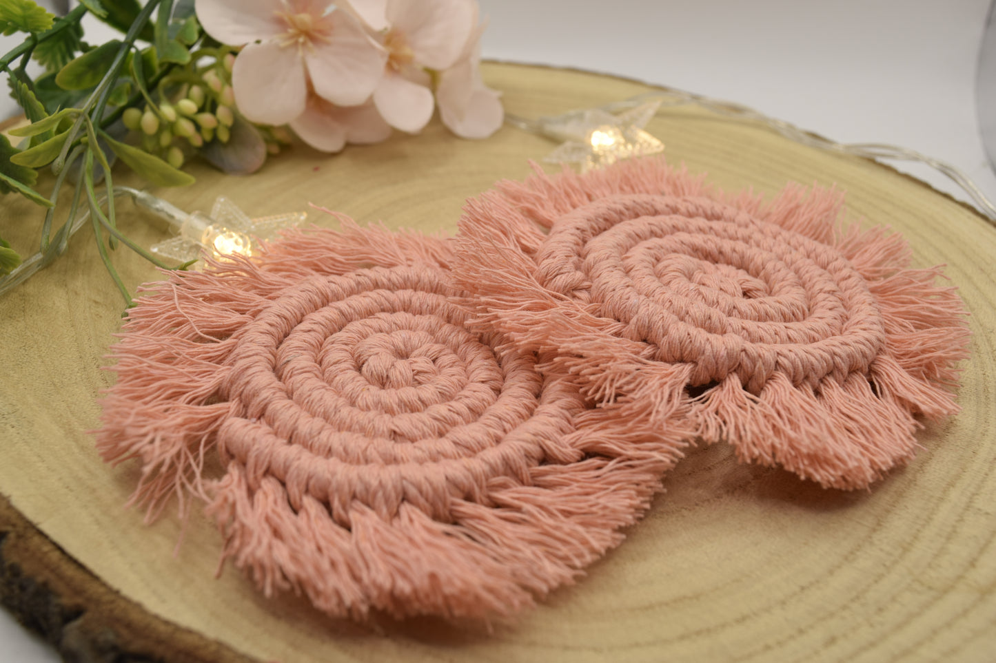 Macrame Car Coasters Set of 2