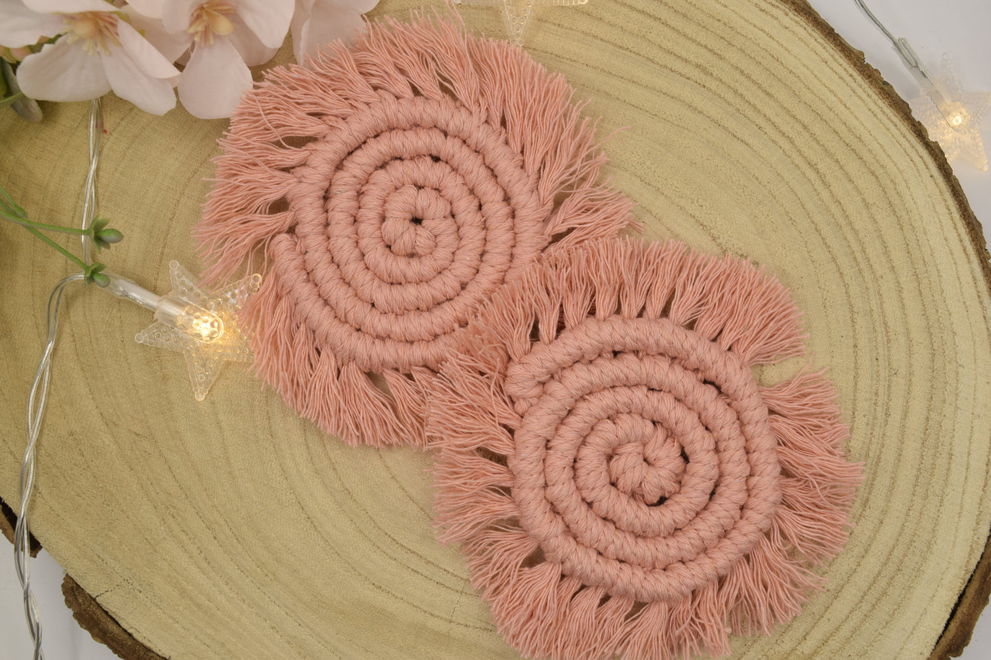 Macrame Car Coasters Set of 2