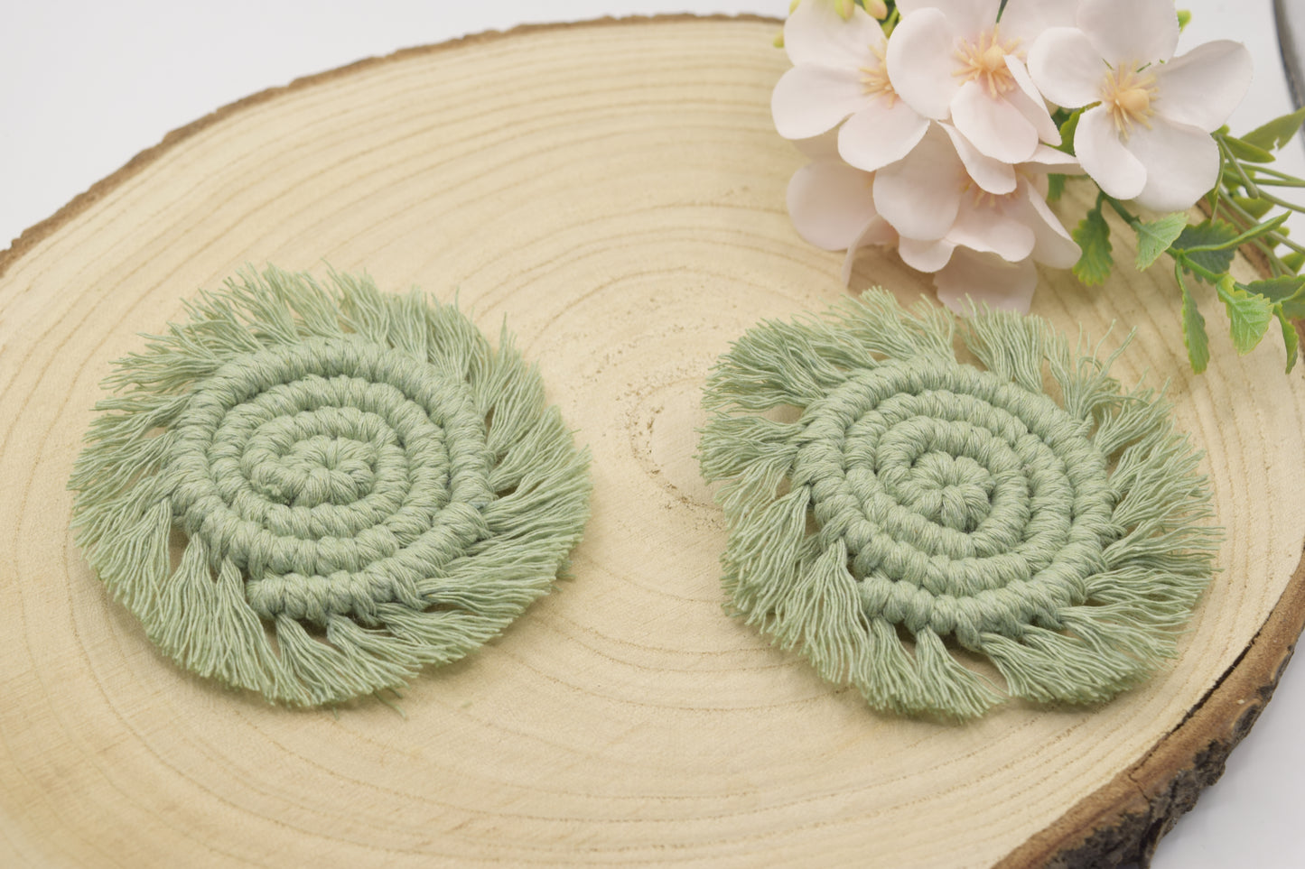 Macrame Car Coasters Set of 2