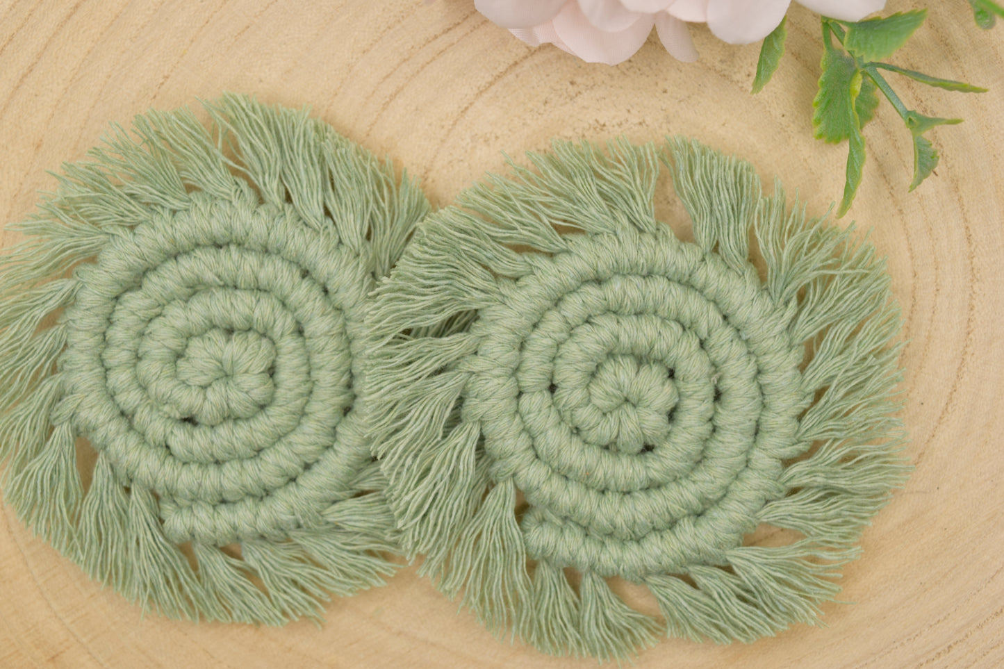 Macrame Car Coasters Set of 2