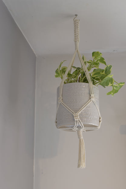 Indoor Macrame Ceiling Plant Hanger with tassel