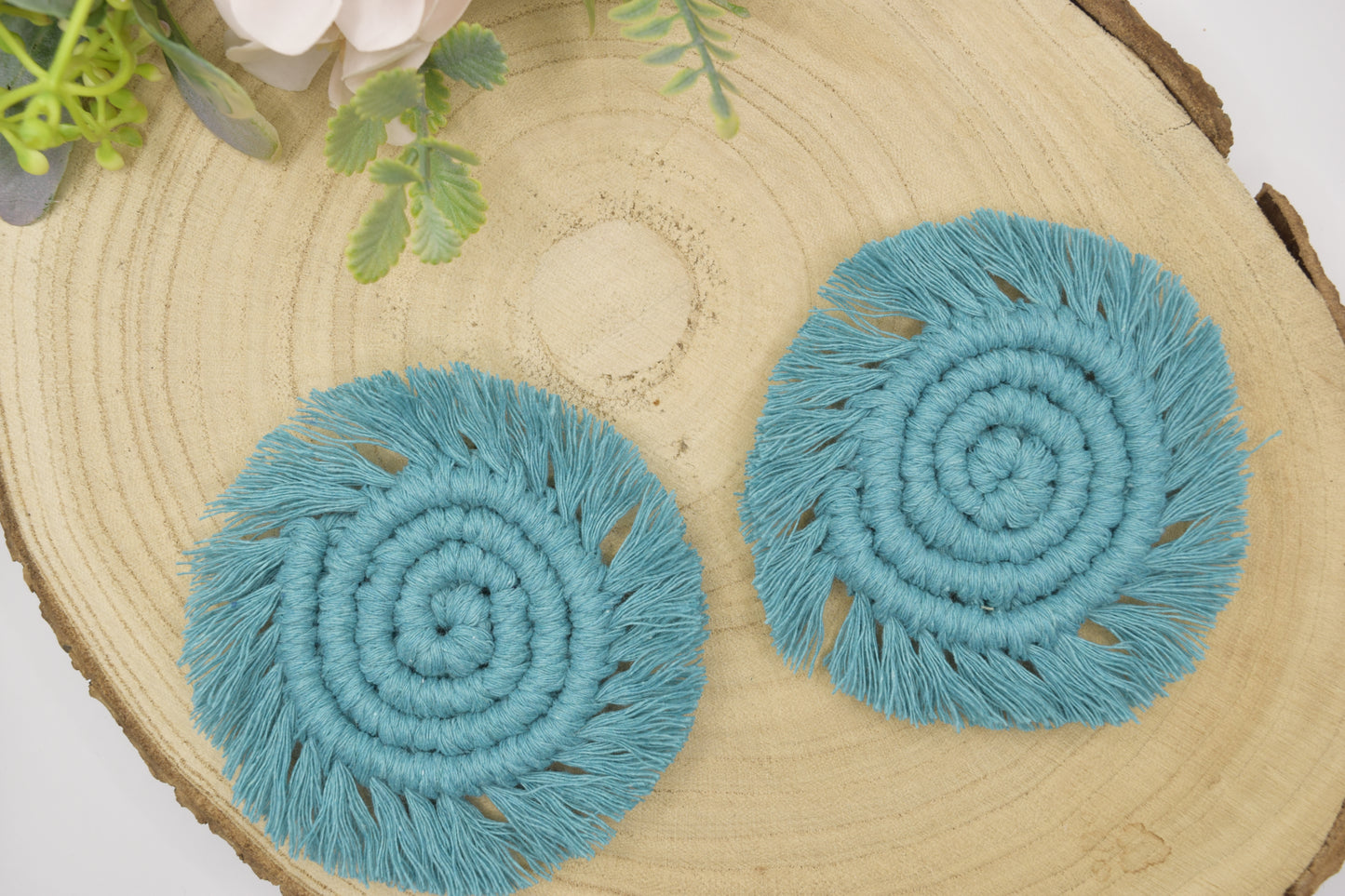 Macrame Car Coasters Set of 2