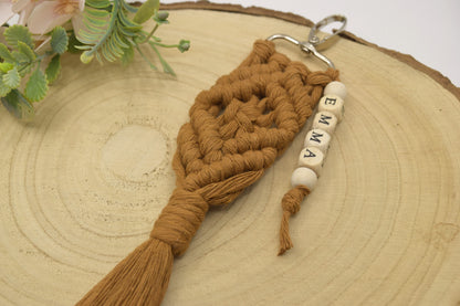 Personalised Macrame Keyring