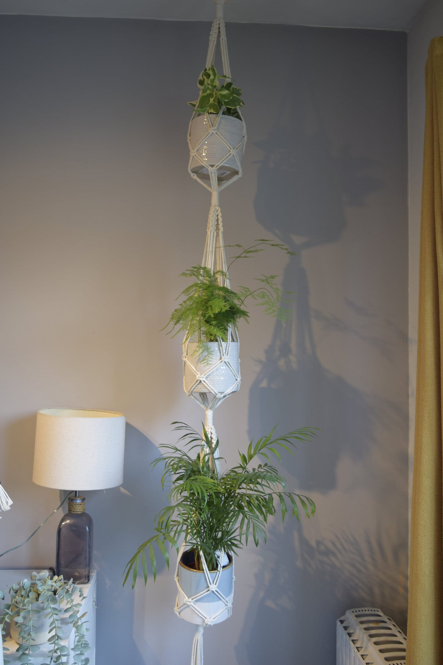 Large Three Tier Macrame Ceiling Plant Hanger