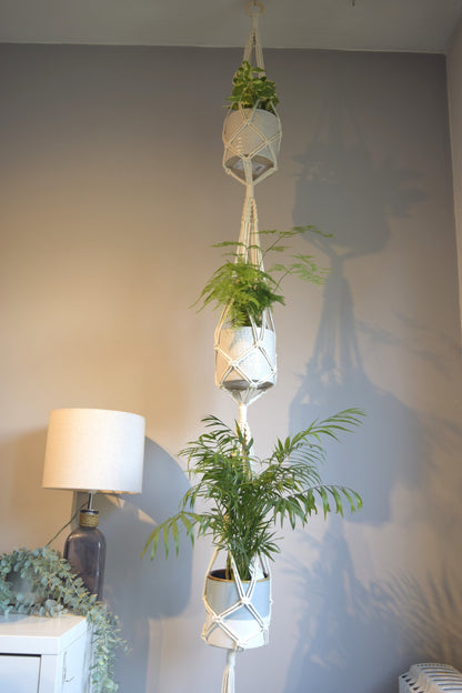 Large Three Tier Macrame Ceiling Plant Hanger