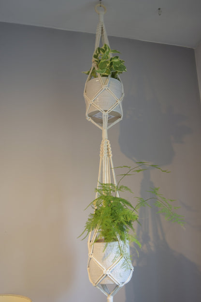 Large Three Tier Macrame Ceiling Plant Hanger