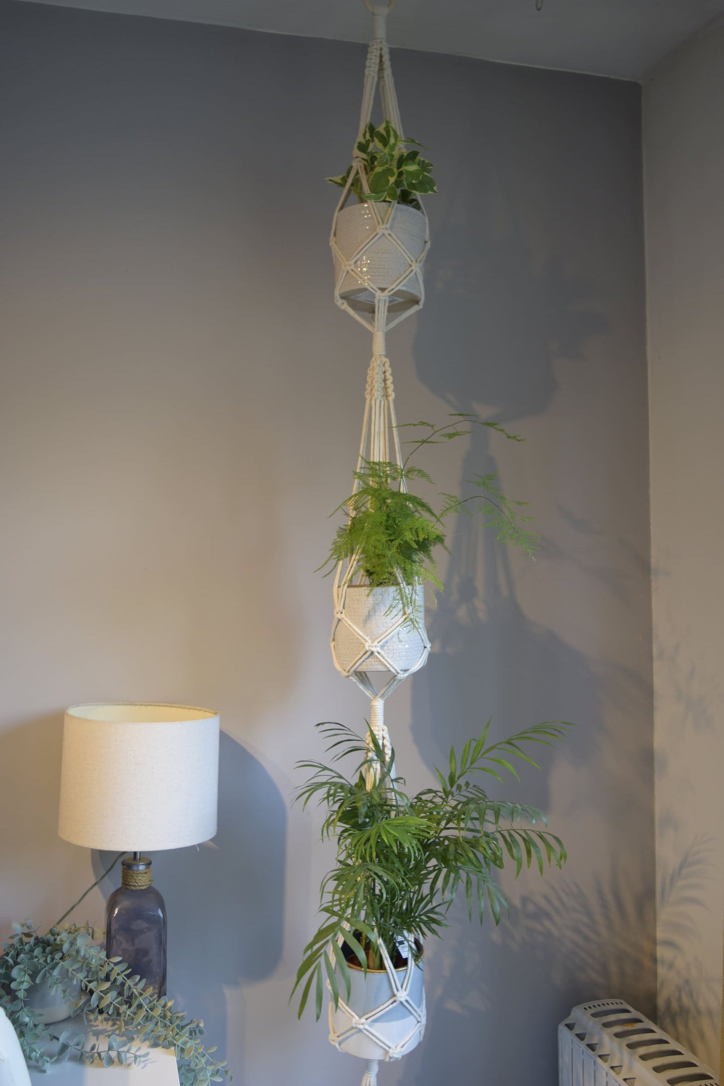 Large Three Tier Macrame Ceiling Plant Hanger