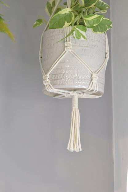 Indoor Macrame Plant Hanger with Tassel