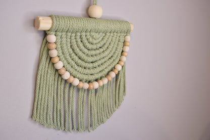 Sage Green Half Moon Macrame Wall Decor