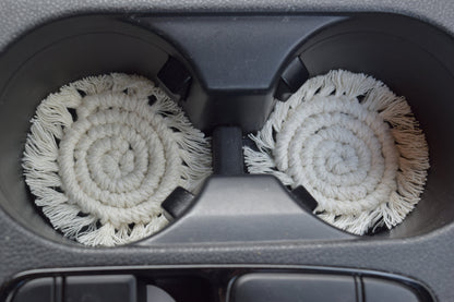 Macrame Car Coasters Set of 2