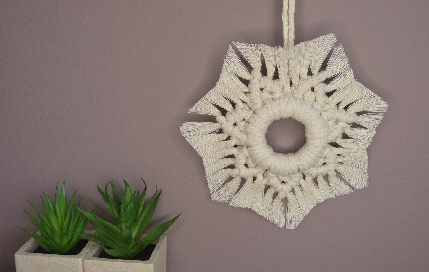 Mini Macrame Christmas Hanging Star Ornaments