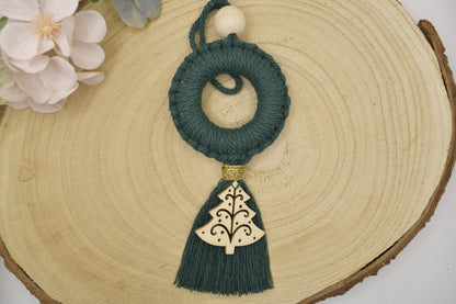 Mini Macrame Christmas Tree Ornaments