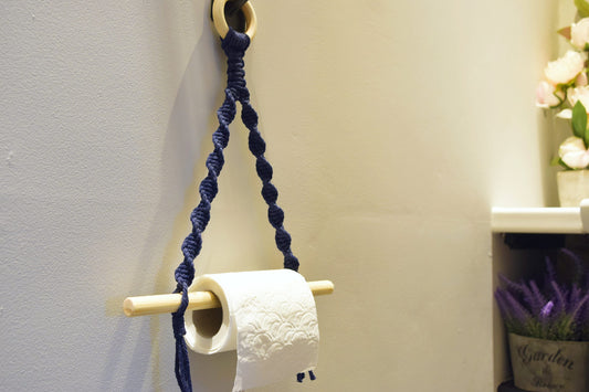 Decorative Indigo Blue Toilet Roll Holder Wall Mounted