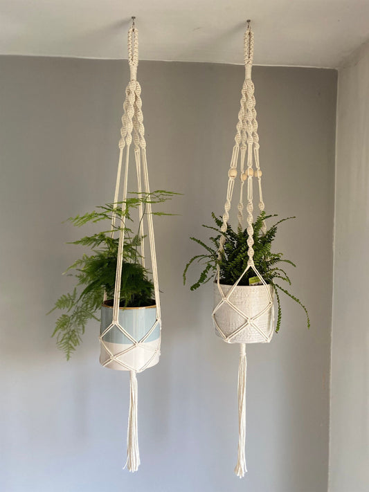 Indoor Macrame Ceiling Plant Hanger with tassel